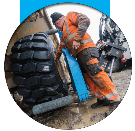 För mobil däckservice med kranbil