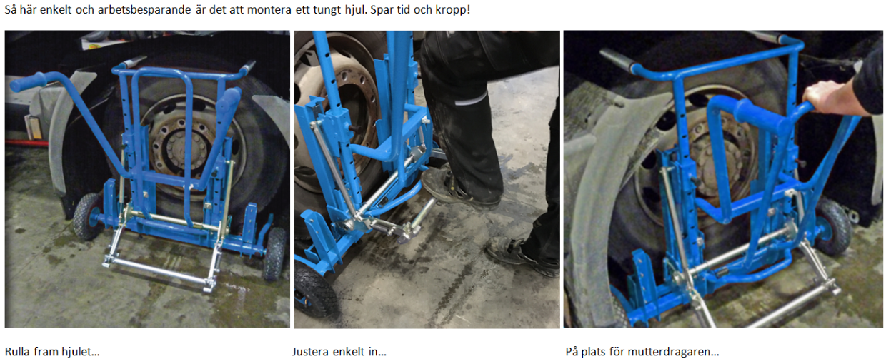 För enkel och snabb hantering av buss- och lastbilshjul.